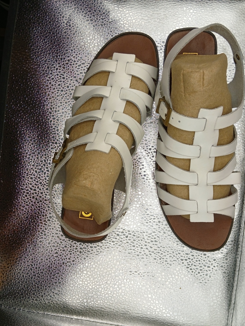ellemenno White Multi-Strap Sandals Women's Size 6.5-7 - Picture 5 of 10